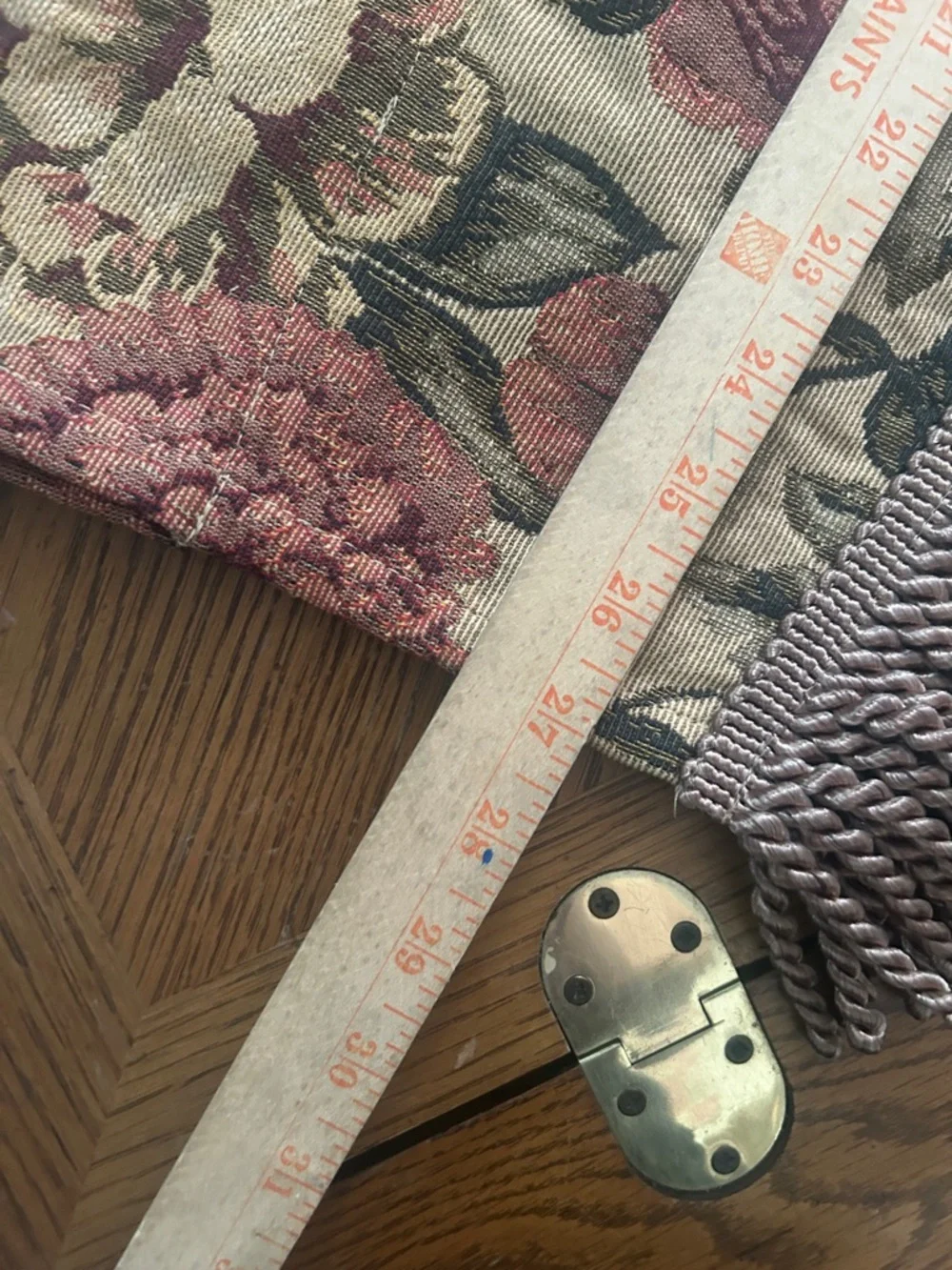 Three Vintage Floral Tapestry Valences w Fringe